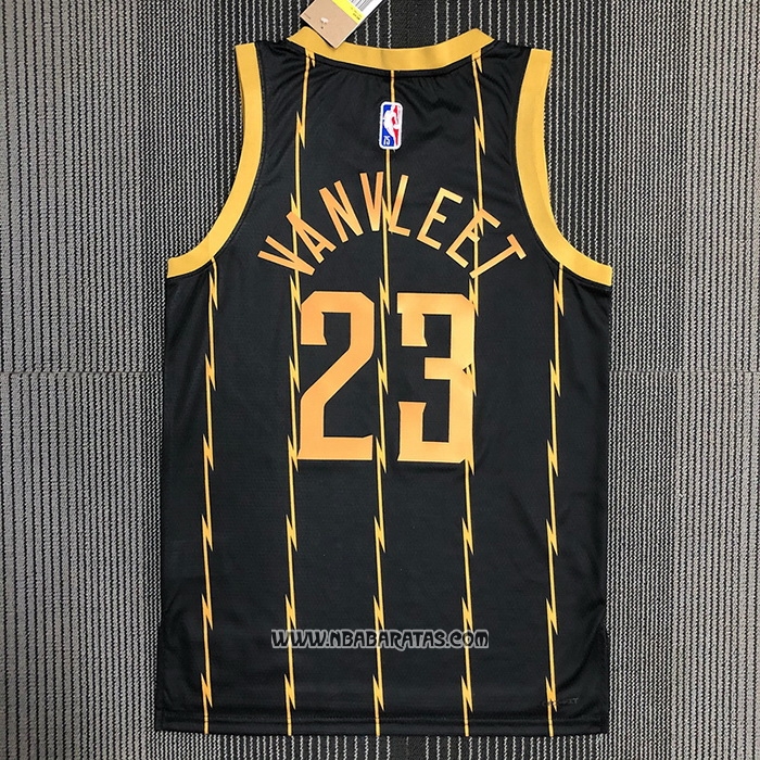 Camiseta Toronto Raptors Fred Vanvleet #23 Ciudad 2021-22 Negro
